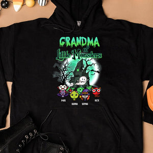 Grandma Of Little Monsters - Custom Characters And Name - Personalized Hoodie - Halloween Family Gift