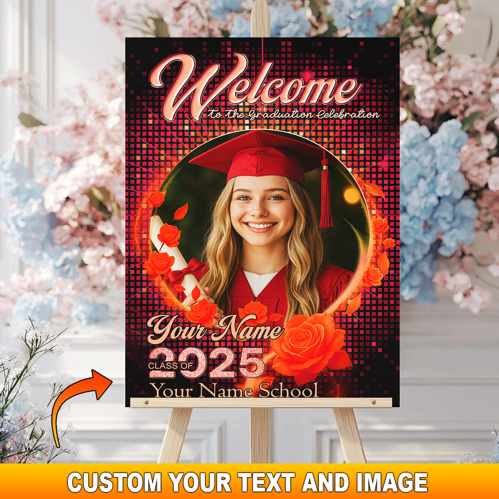 Welcome To Graduation Celebration Custom Party Welcome Sign - Personalized Graduation Decoration - Graduation Sign