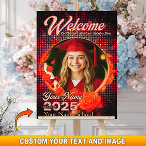 Welcome To Graduation Celebration Custom Party Welcome Sign - Personalized Graduation Decoration - Graduation Sign