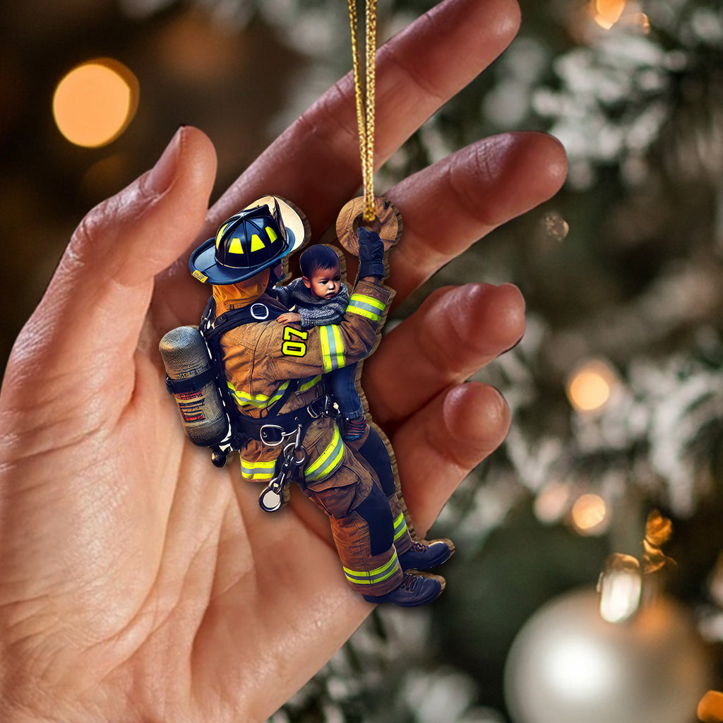 Custom Name Fire Fighter Ornament, Fire Fighter Gift