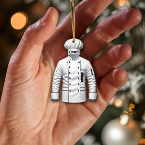 Custom Name Chef Ornament, Christmas Gift for Cooking Lover