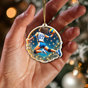 Custom Name and Number Volleyball Ornament, Christmas Gift for Volleyball Lover