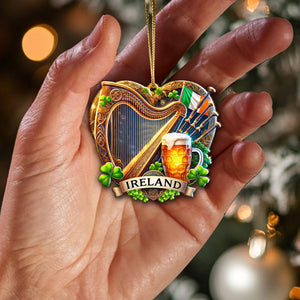 Custom Name Ireland Ornament, Christmas Gift for Ireland Lover