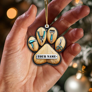 Custom Name Groomer Ornament, Christmas Gift for Groomer Lover