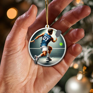 Custom Name and Number Pickleball Ornament, Christmas Gift for Pickleball Lover