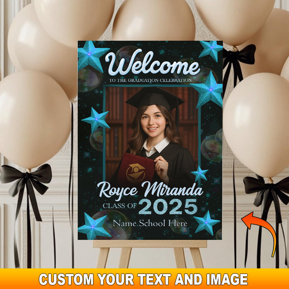 Welcome To Graduation Celebration Custom Party Welcome Sign - Personalized Graduation Decoration - Graduation Sign