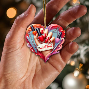 Custom Name Nail Tech Ornament, Christmas Gift for Nail Artist