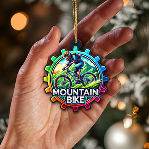 Custom Name Mountain Bike Ornament, Christmas Gift for Mountain Bike Lover