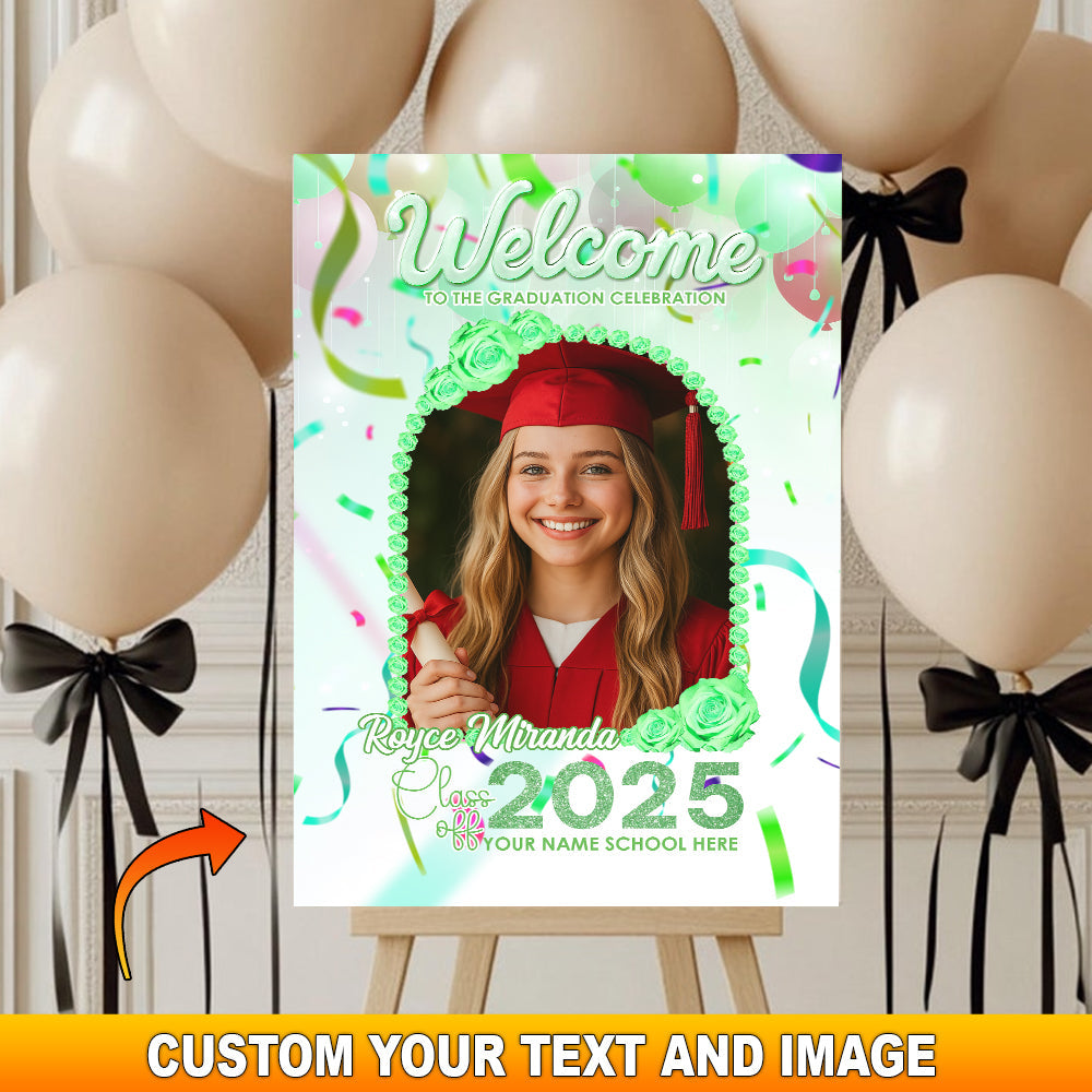 Welcome To Graduation Celebration Custom Party Welcome Sign - Personalized Graduation Decoration - Graduation Sign