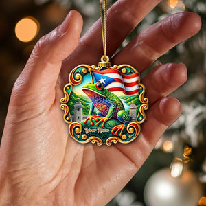 Custom Name Puerto Rico Ornament, Christmas Gift for Puerto Rico Lover