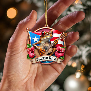 Custom Name Puerto Rico Ornament, Christmas Gift for Puerto Rico Lover