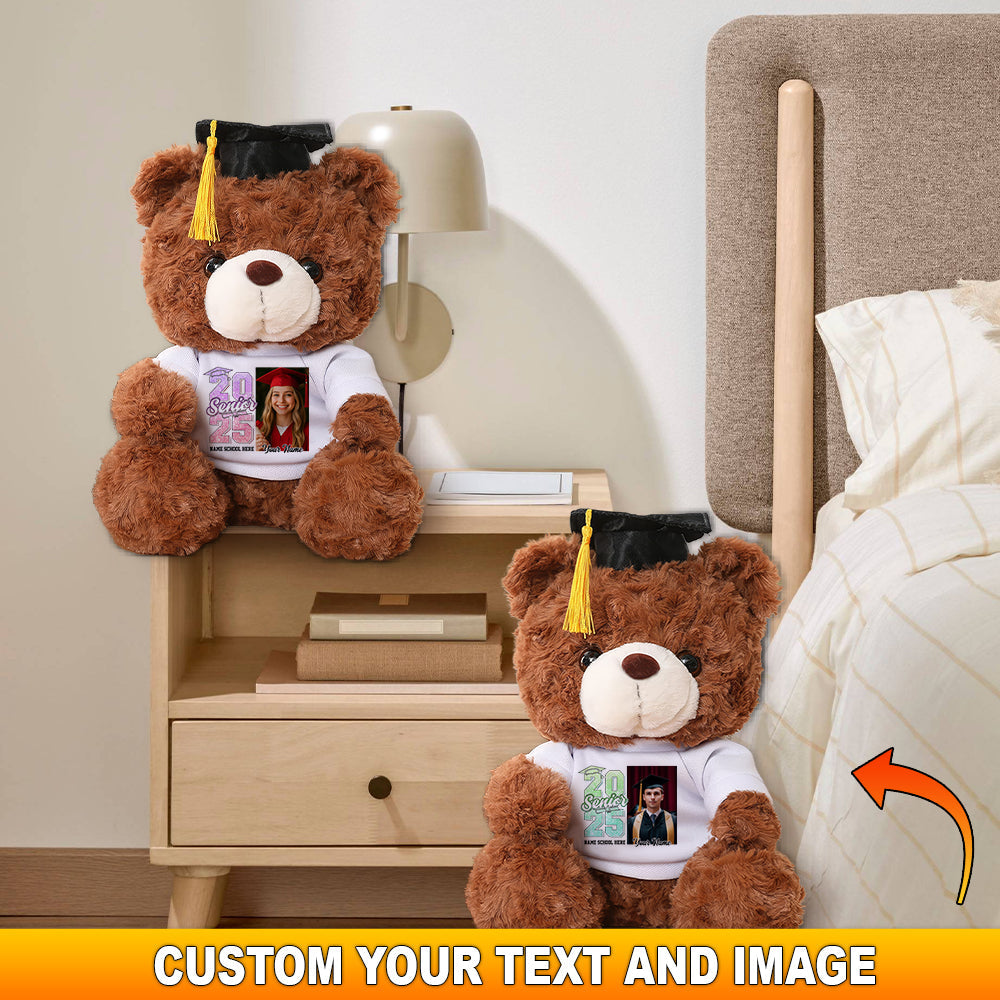 Senior 2025, Gift For Graduation, Personalized Graduate Teddy Bear Shirt