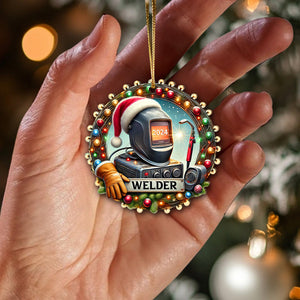 Custom Name Welder Ornament, Christmas Gift for Welder