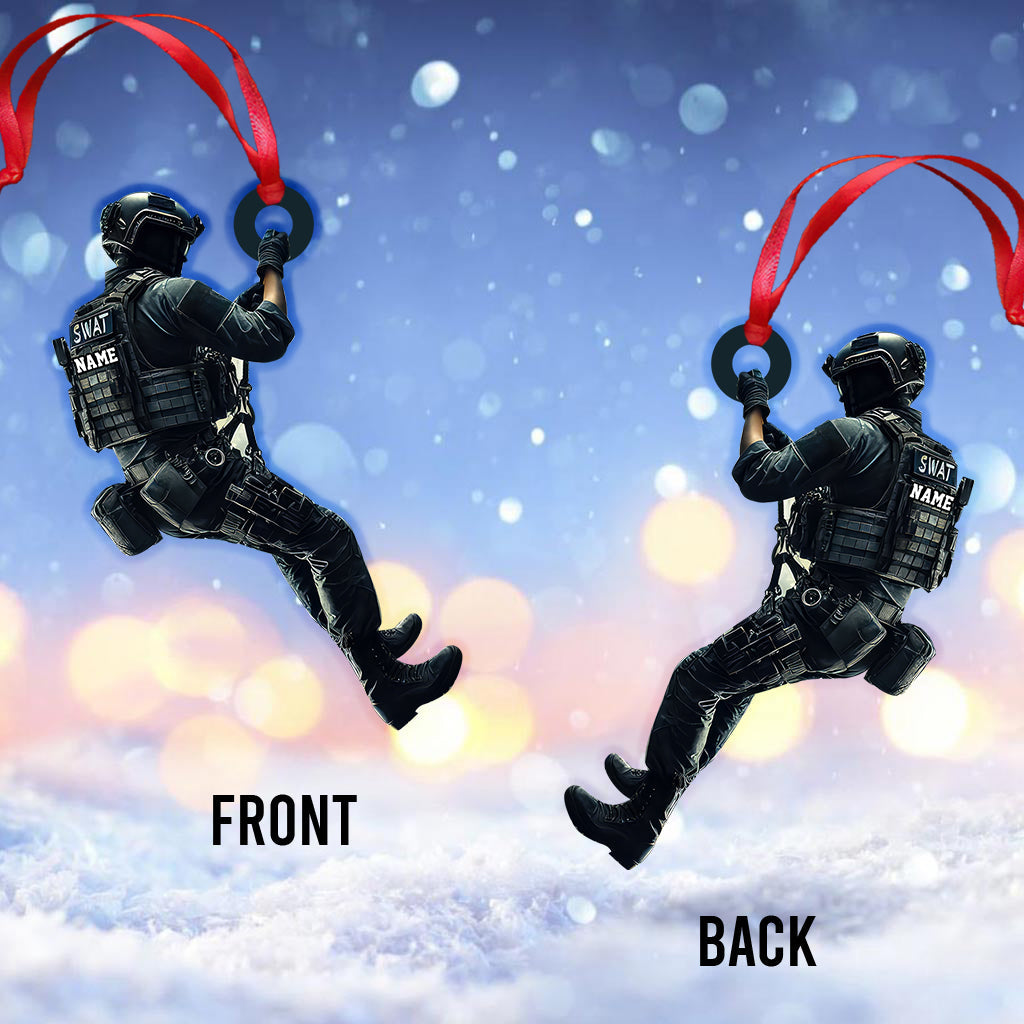 Custom Name SWAT Ornament, Gift For Swat Police