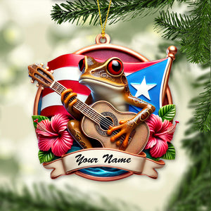 Custom Name Puerto Rico Ornament, Christmas Gift for Puerto Rico Lover