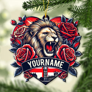 Custom Name England Ornament, Christmas Gift for England Lover