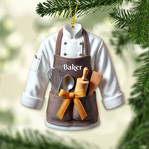 Custom Name Baker Ornament, Christmas Gift for Baker Lover