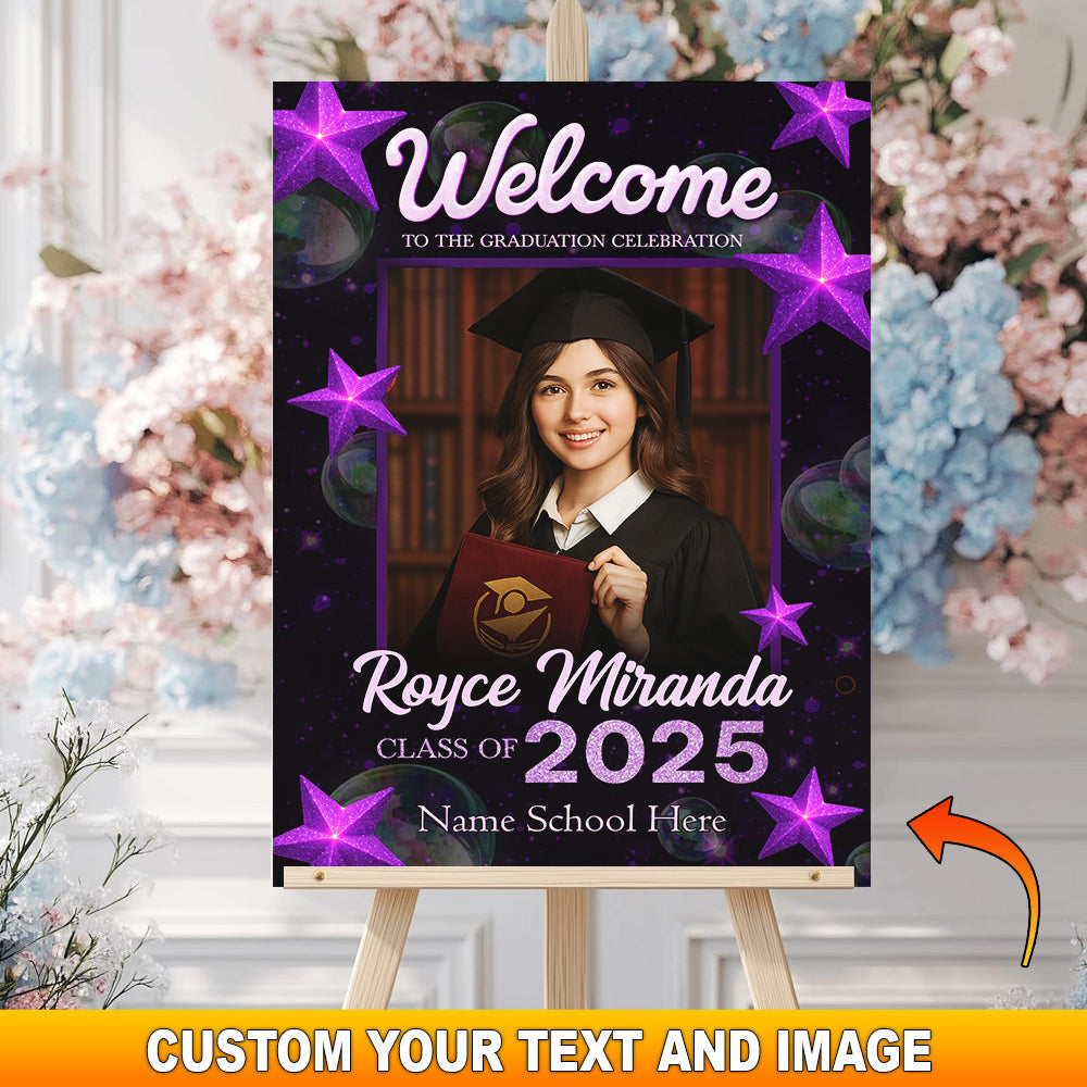 Welcome To Graduation Celebration Custom Party Welcome Sign - Personalized Graduation Decoration - Graduation Sign