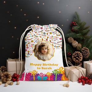 Happy Birthday Party Bag Personalized Christmas String Bag