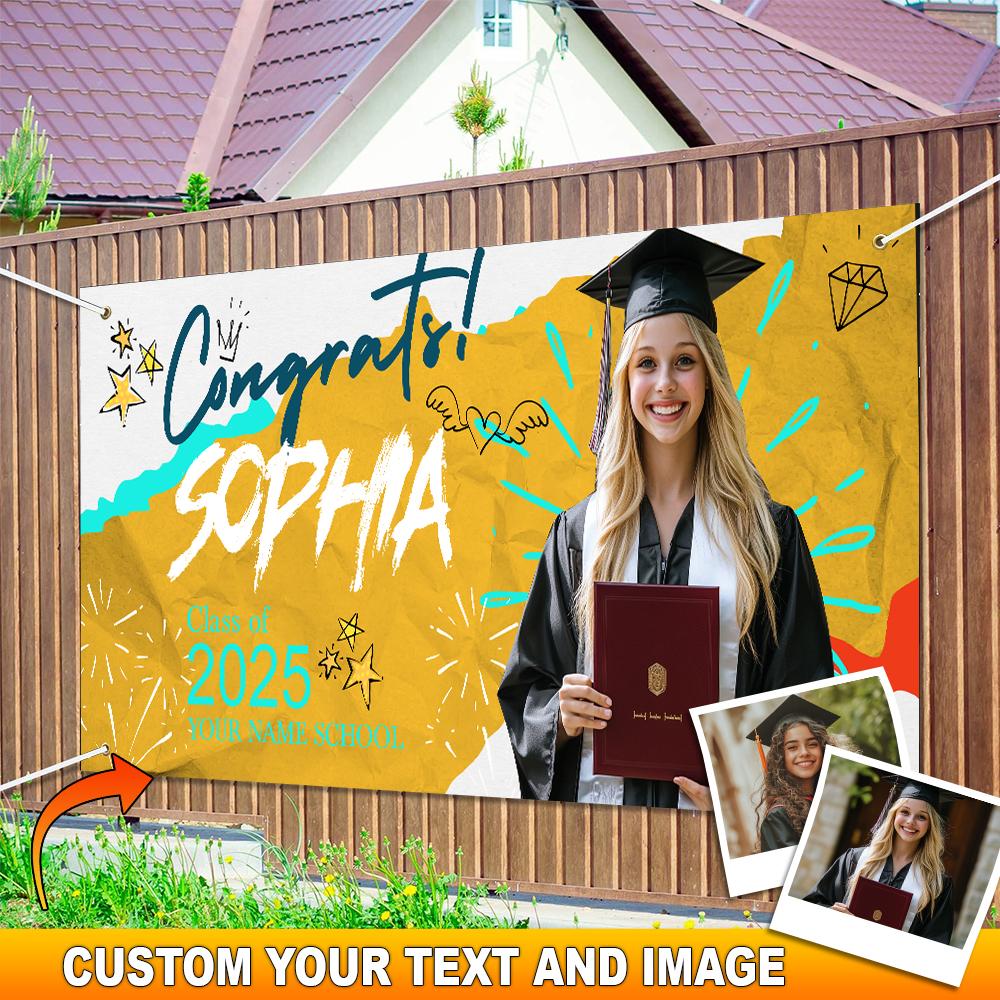 Congrats Class Of 2025 Graduate - Personalized Graduated Classic Banner - Decoration Gifts