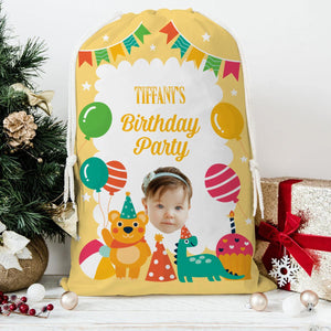 Happy Cute Kid Birthday String Bag Personalized Christmas String Bag