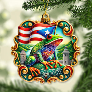 Custom Name Puerto Rico Ornament, Christmas Gift for Puerto Rico Lover