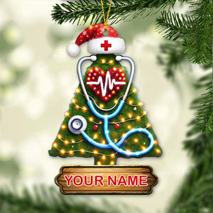 Custom Name Nurse Ornament, Home Decor Christmas Gift