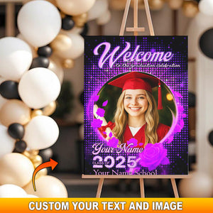 Welcome To Graduation Celebration Custom Party Welcome Sign - Personalized Graduation Decoration - Graduation Sign
