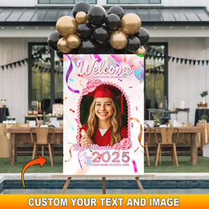 Welcome To Graduation Celebration Custom Party Welcome Sign - Personalized Graduation Decoration - Graduation Sign