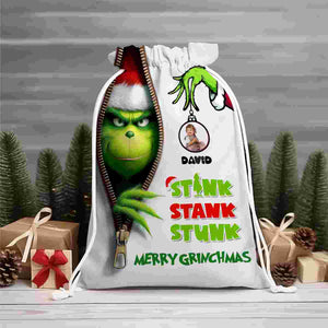 Tink Tank Stunk Custom Photo And Name, Personalized String Bag, Christmas Gift