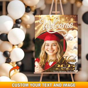Welcome To Graduation Celebration Custom Party Welcome Sign - Personalized Graduation Decoration - Graduation Sign