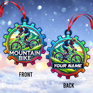 Custom Name Mountain Bike Ornament, Christmas Gift for Mountain Bike Lover