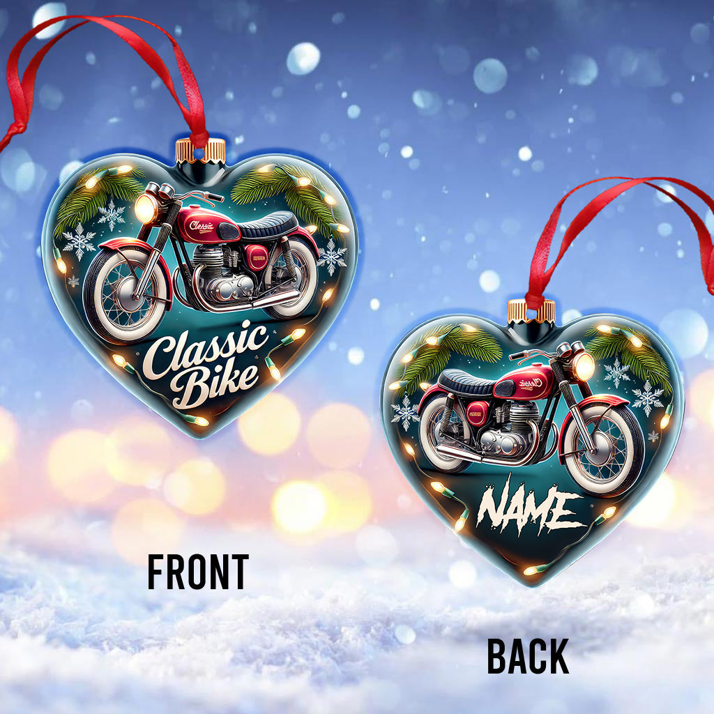 Custom Name Classic Bike Ornament, Christmas Gift for Classic Bike Lover