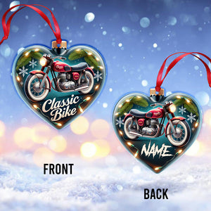 Custom Name Classic Bike Ornament, Christmas Gift for Classic Bike Lover