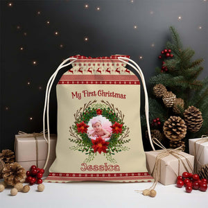 My First Christmas Kid Personalized Christmas String Bag