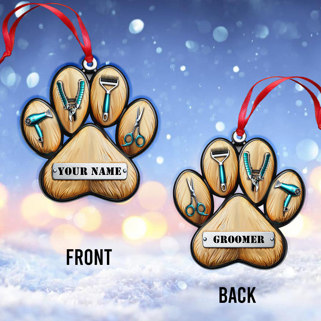 Custom Name Groomer Ornament, Christmas Gift for Groomer Lover