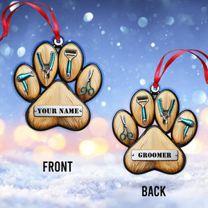 Custom Name Groomer Ornament, Christmas Gift for Groomer Lover