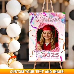 Welcome To Graduation Celebration Custom Party Welcome Sign - Personalized Graduation Decoration - Graduation Sign