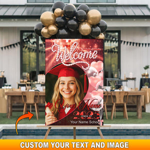 Welcome To Graduation Celebration Custom Party Welcome Sign - Personalized Graduation Decoration - Graduation Sign