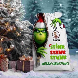 Tink Tank Stunk Custom Photo And Name, Personalized String Bag, Christmas Gift