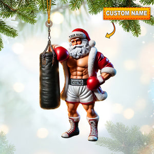 Boxing Santa Christmas Home Decor Christmas Ornament, Personalized Ornament