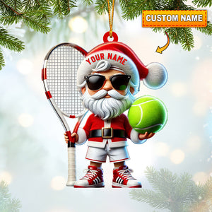 Tennis Santa Christmas Home Decor Christmas Ornament, Personalized Ornament