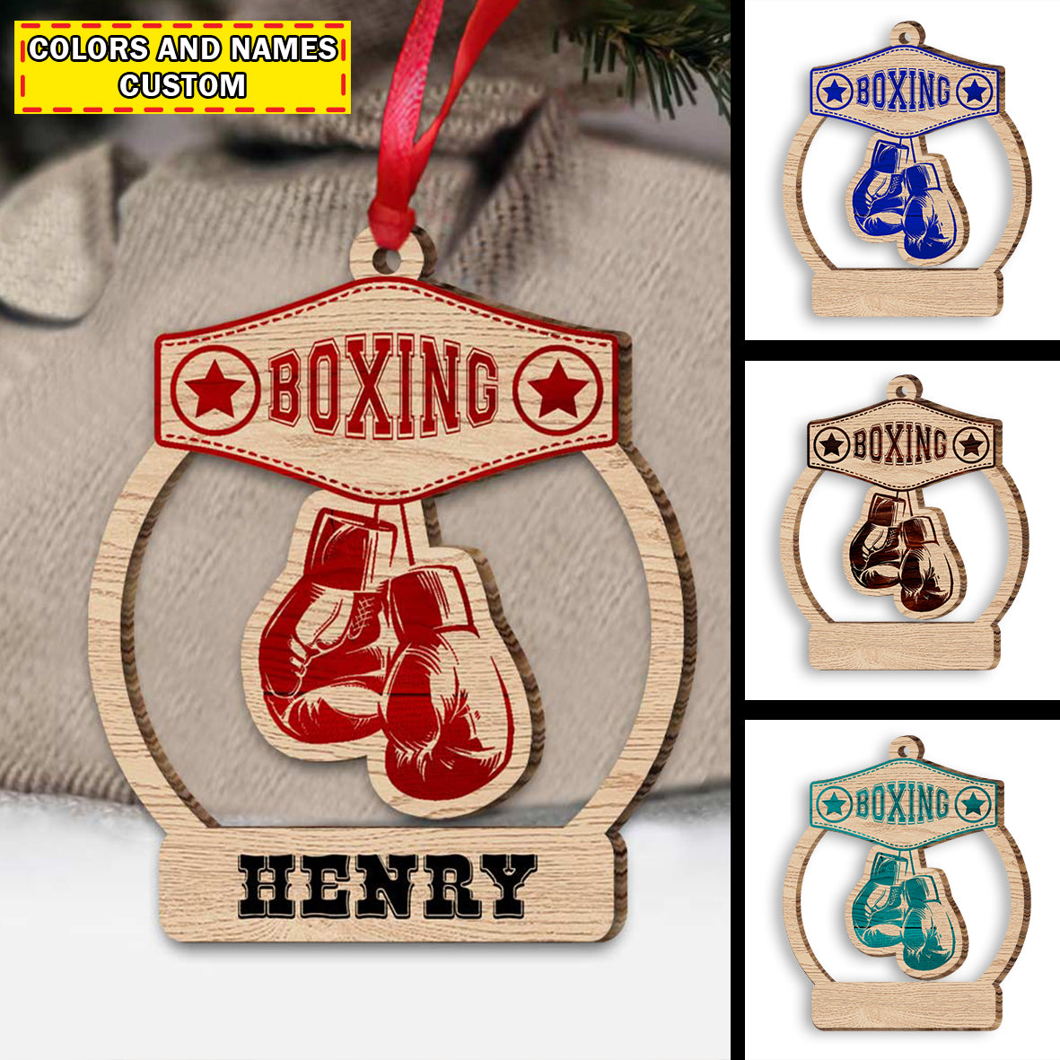 Custom Ornament, Boxing Ornament, Christmas Decor