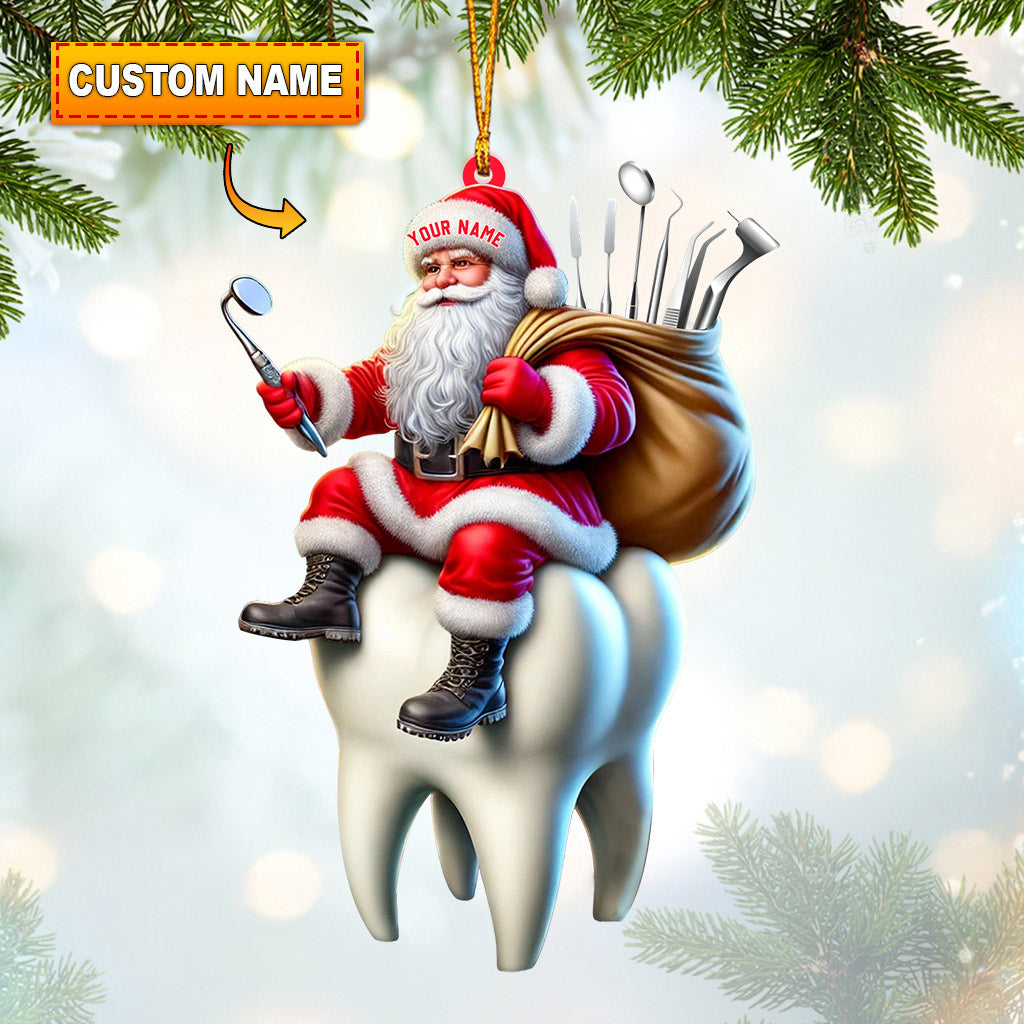 Dentist Santa Home Decor Christmas Ornament, Personalized Ornament