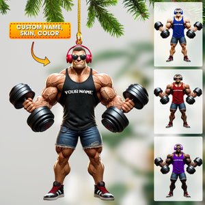 Muscle Man Christmas Ornament, Personalized Ornament