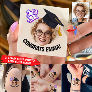 Congrats Class Of 2025 Tattoo Gift, Custom Temporary Tattoo, Personalized Tattoo, Fake Tattoo