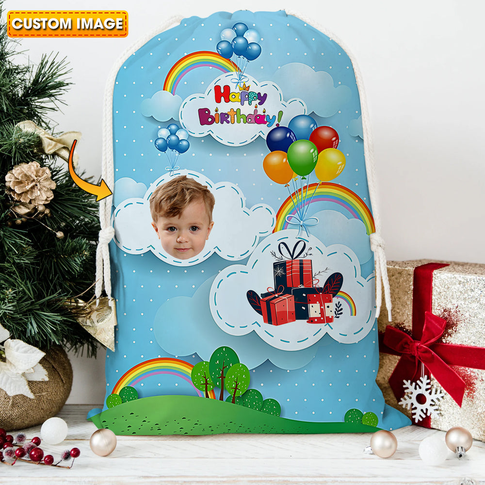 Happy Birthday Sky Bag Personalized Christmas String Bag