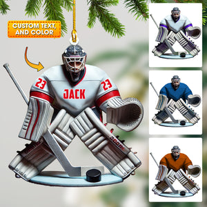 Hockey Goalie Christmas Ornament, Personalized Ornament