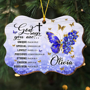 God Say You Are..., Custom Name - Personalized Custom Shaped Wooden Ornament - Memorial Gift