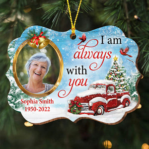 I Always With You - Custom Photo And Name - Personalized Custom Shaped Wooden Ornament, Christmas Gift, Memorial Gift